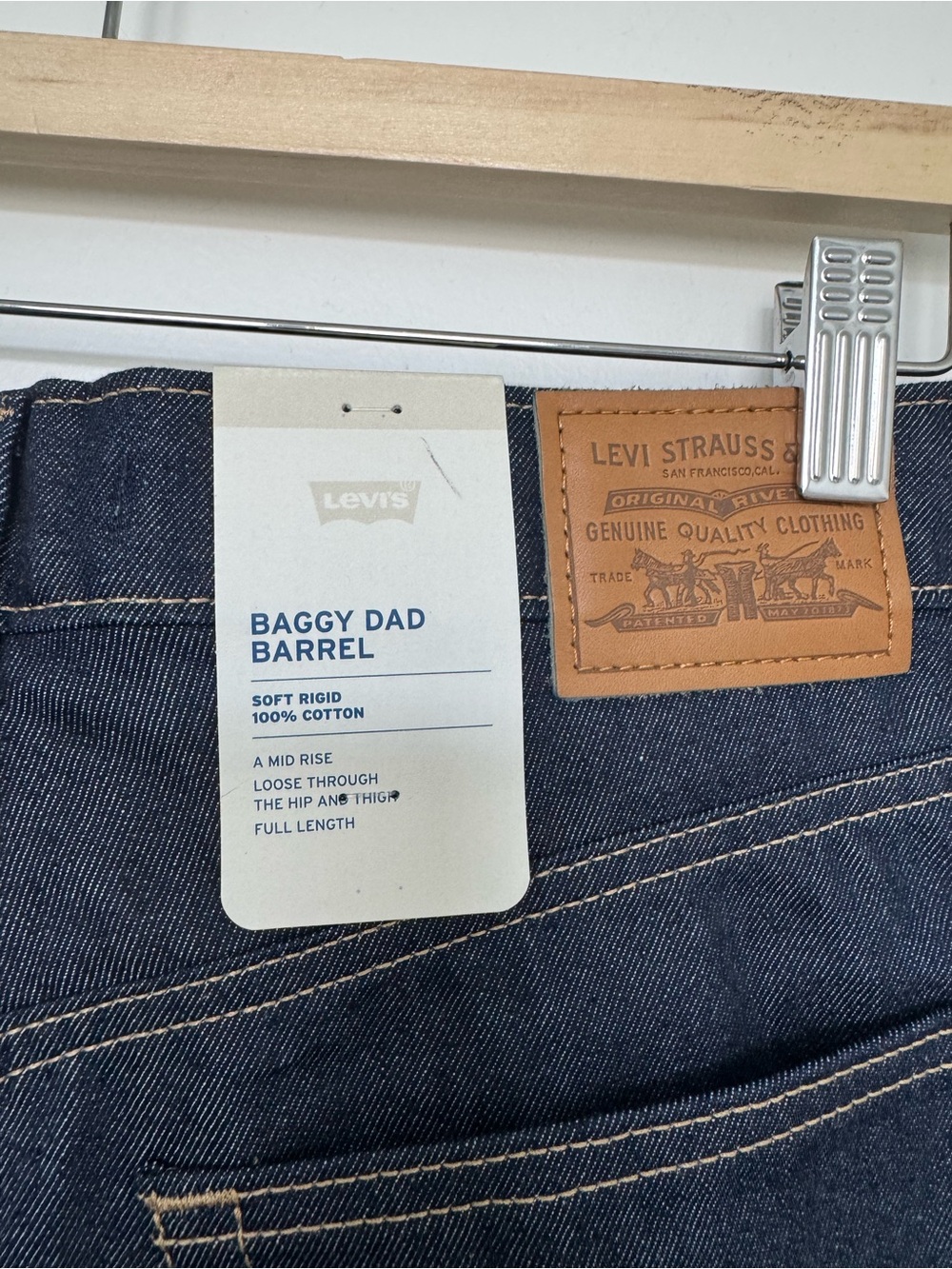 Levi's Baggy Dad Barrel Mainline Soft Rigid 100% Cotton Jeans 30x30 - Picture 9 of 12